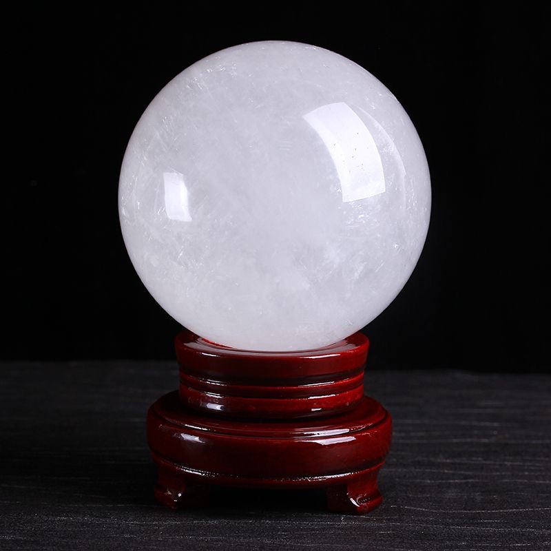 Natural White Calcite Crystal Sphere on Stand – Raw Stone Polished | Gemstone Spiritual Healing Stone Meaning