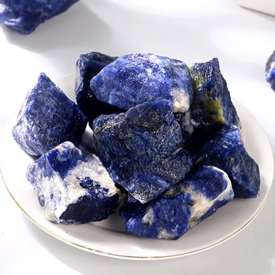 Natural Sodalite Gemstone Raw  Stone | Large Aroma Diffuser Stone | Crystals Spiritual Healing Stone Meaning 