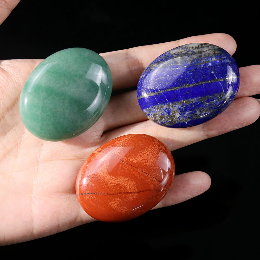 Natural Crystal Large Oval Polished Plam Stone,Worry Stone For Stress Relief | Gemstone Spiritual Healing Stone Meaning