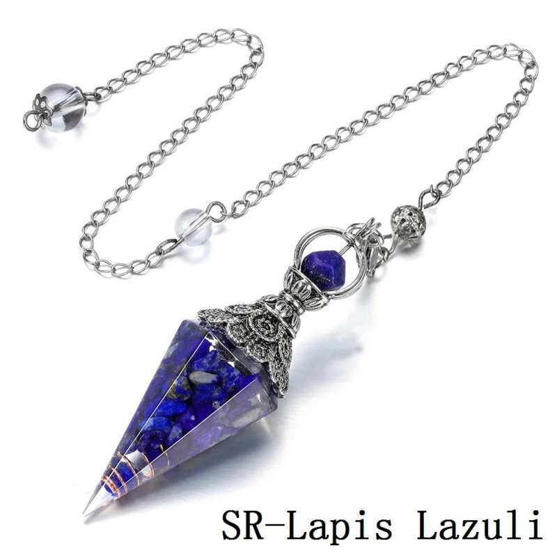 Natural Crystals Gemstone Pendulum with Antique Silver Chain emotionnal crystal healing&decor