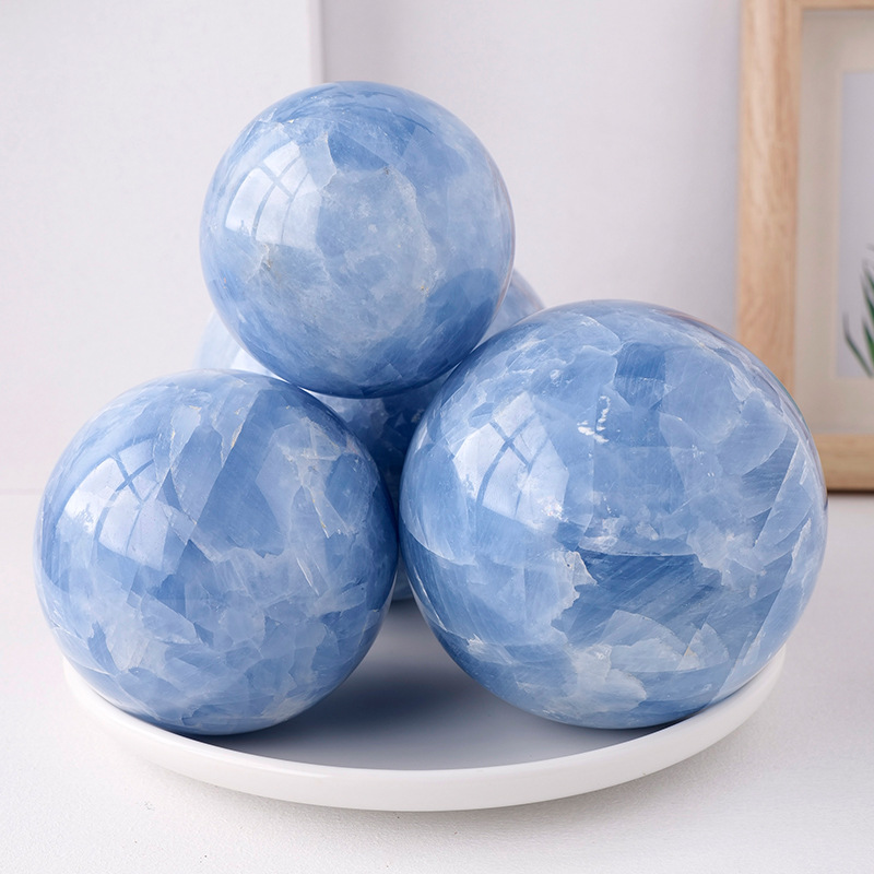 Natural Celestite Crystal Sphere – Raw Stone Mineral Crystal Ball | Gemstone Spiritual Healing Stone Meaning