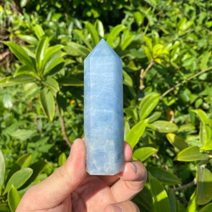 Natural Celestite Crystal Tower, Polished Raw Stone, Healing Crystal Decor for Home & Meditation | Gemstone Spiritual Healing Stone Meaning
