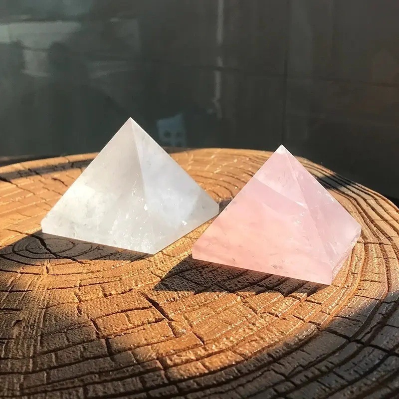 Natural Crystal Pyramid Decor – Hand-Carved from Raw Stone | Gemstone spiritual healingstone meaning