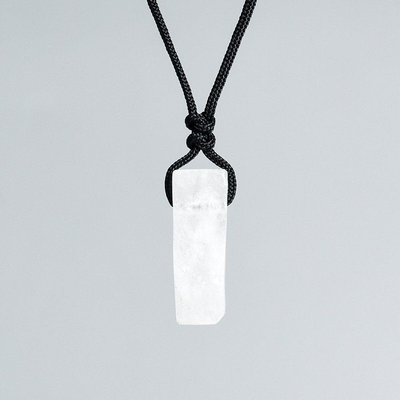 Natural Crystal Point Pendant Necklace – Irregular Raw Stone with Cord, Healing & Boho Jewelry | Gemstone Spiritual Healing Stone Meaning