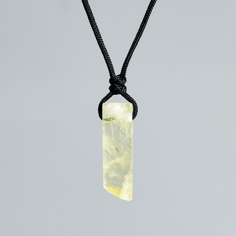 Natural Crystal Point Pendant Necklace – Irregular Raw Stone with Cord, Healing & Boho Jewelry | Gemstone Spiritual Healing Stone Meaning