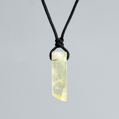 Natural Crystal Point Pendant Necklace – Irregular Raw Stone with Cord, Healing & Boho Jewelry | Gemstone Spiritual Healing Stone Meaning