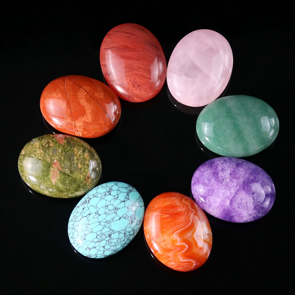 Natural Crystal Large Oval Polished Plam Stone,Worry Stone For Stress Relief | Gemstone Spiritual Healing Stone Meaning