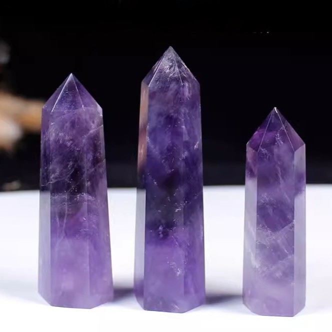Natural Uruguay Amethyst Crystal Tower – Hexagonal Single-Terminated Stone, Deep Purple | Gemstone Spiritual Healing Stone Meaning