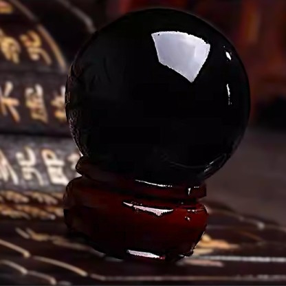 Natural Large Obsidian Crystal Sphere On Stand – Crystal Ball Polished Stone For Rekki,Meditation,Decoration | Gemstone Spiritual Healing Stone Meaning