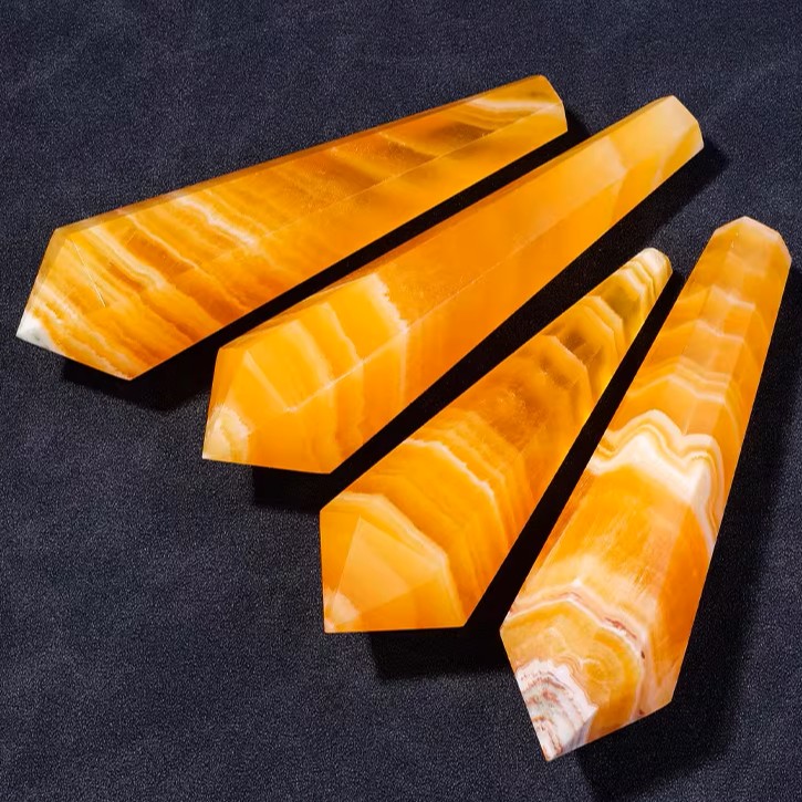 Natural Yellow Calcite Crystal Tower Pendulum-Crystal Point Obelisk for Reiki Healing and Crystal Grid  | Gemstone Spiritual Healing Stone Meaning