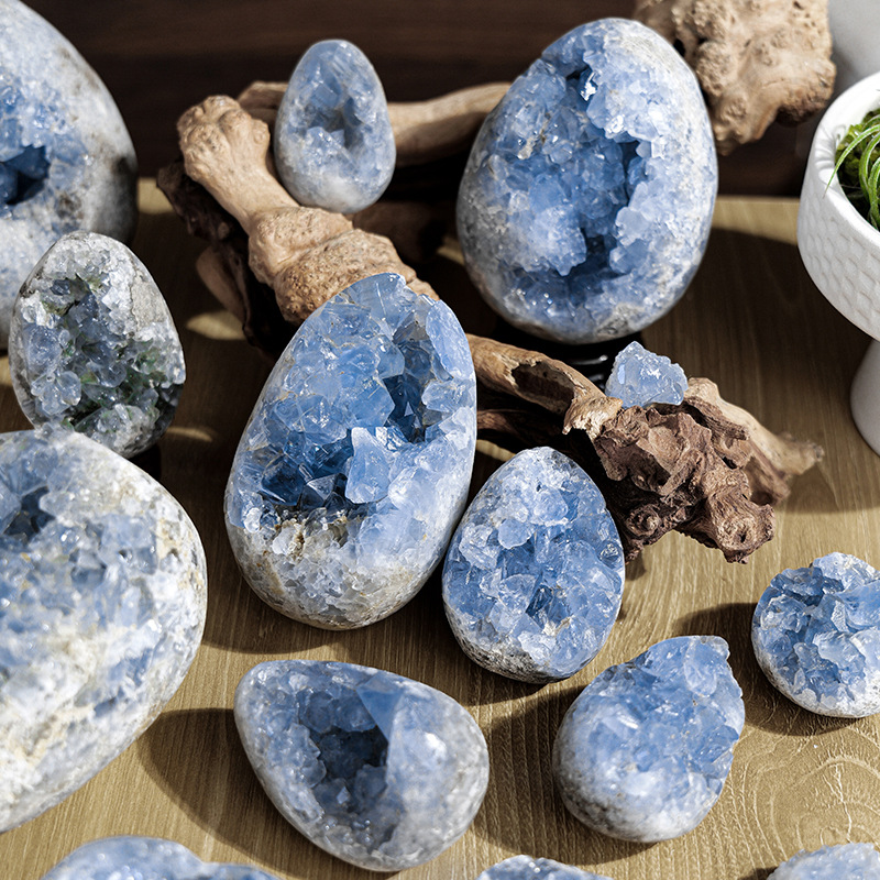 Natural Celestite Crystal Cluster Raw Stone Mineral Specimen Crystal Geode | Gemstone Spiritual Healing Stone Meaning