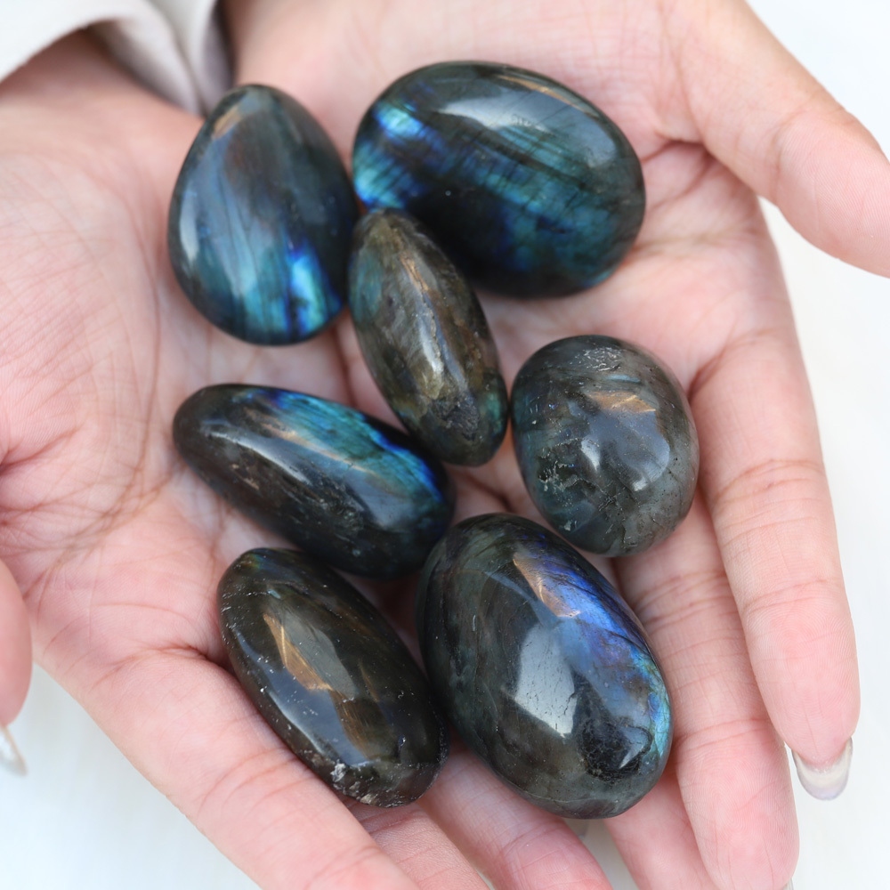Labradorite Stone Free Shipping Gemstone Crystal Healing Palm Stone 4 to 5 Pcs in 1 Pack