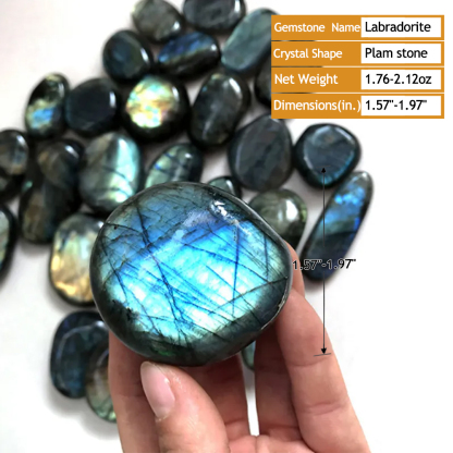 Natural Labradorite palm gemstone Crystals Spiritual Healing Stone Meaning