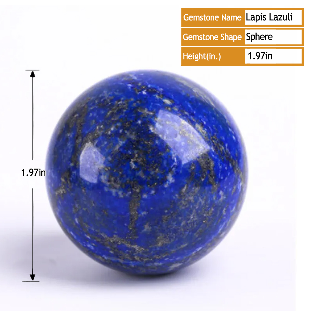 Natural Afghan Lapis Lazuli Gemstone Sphere – Raw Stone Seven-Star Grid Decor | Crystal Spiritual Healing Stone Meaning