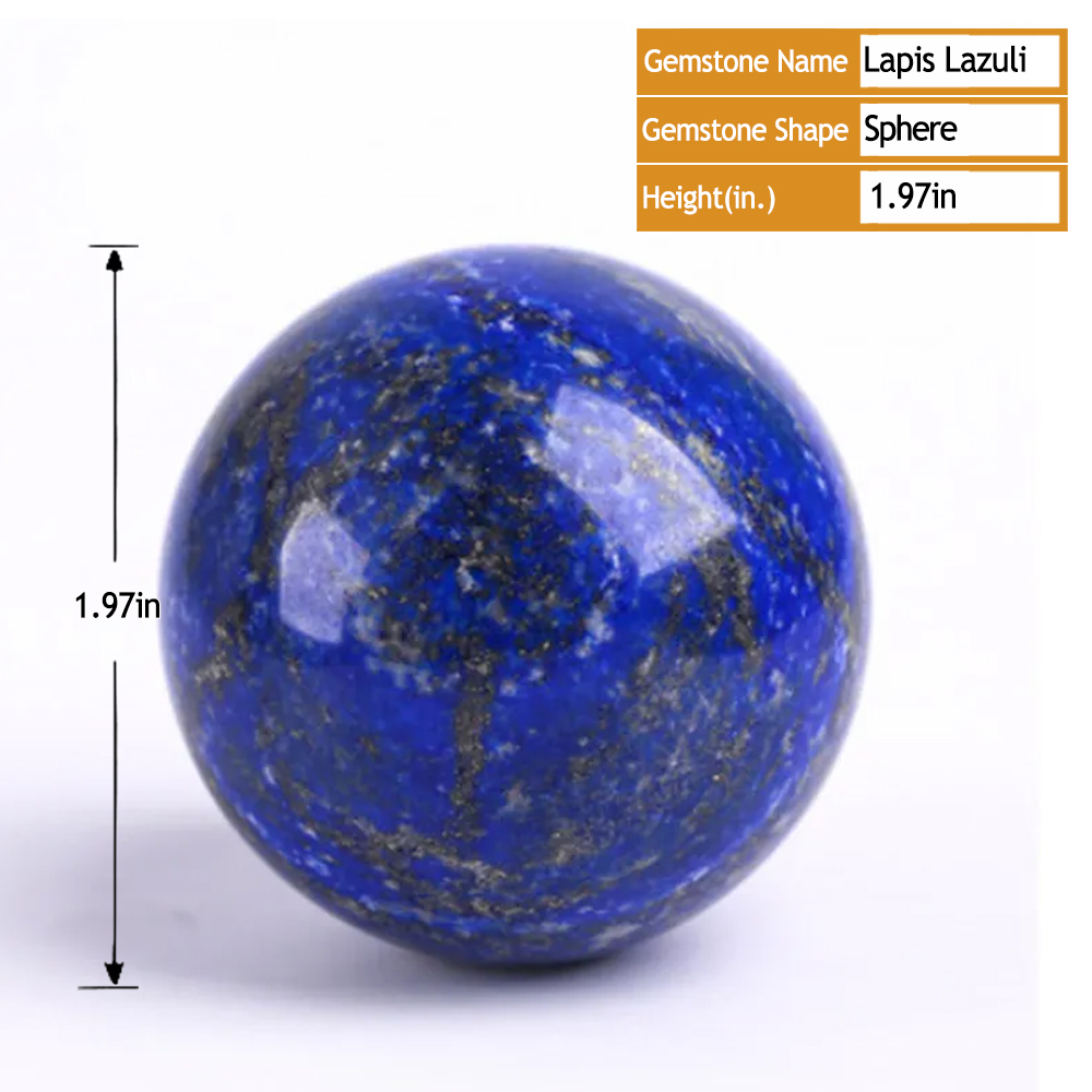 Natural Afghan Lapis Lazuli Gemstone Sphere – Raw Stone Seven-Star Grid Decor | Crystal Spiritual Healing Stone Meaning