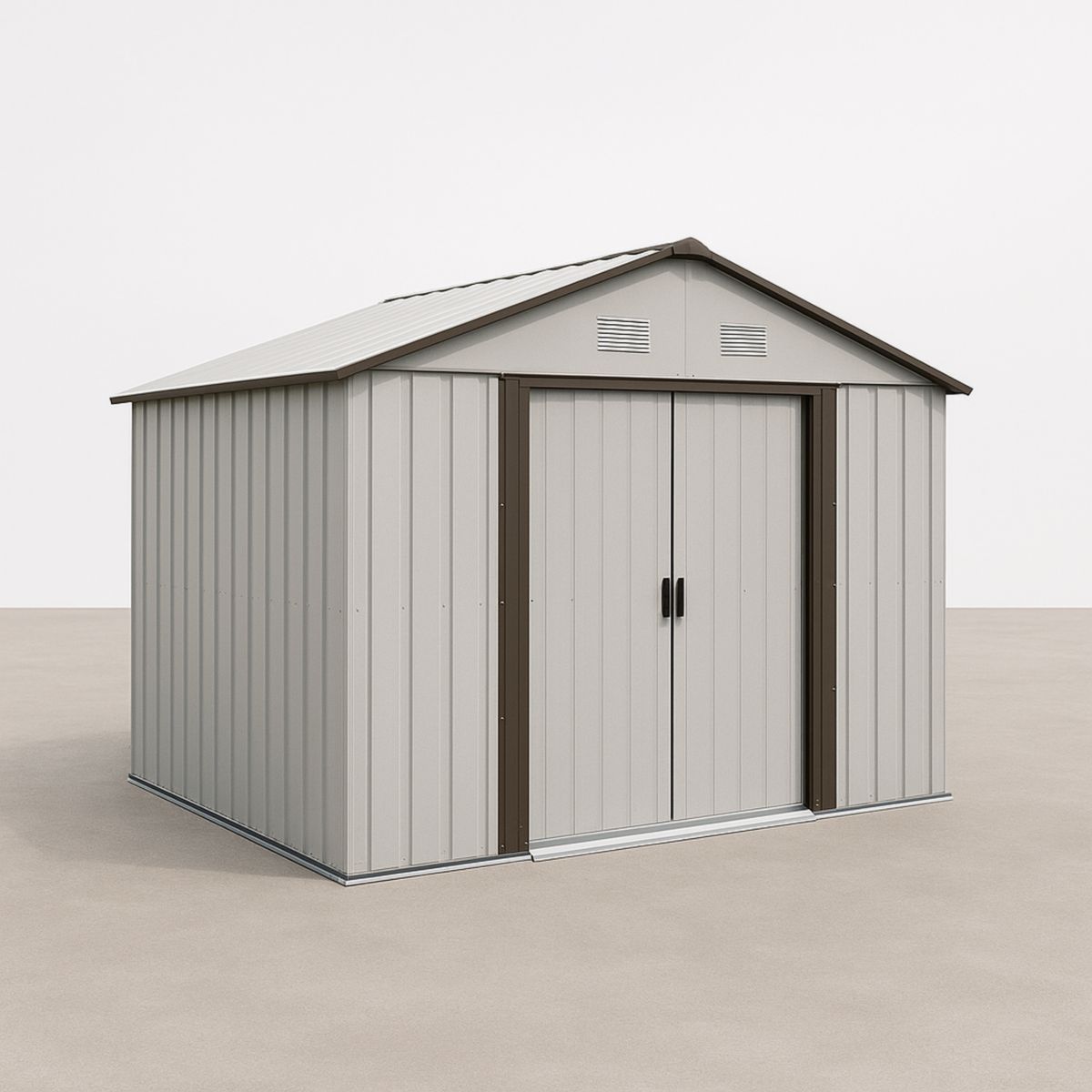 Utebod i Stål med Skyvedør 213x181x193cm Grå