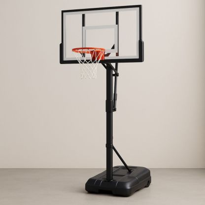 Flyttbart justerbart basketballstativ 200-305 cm PVC/Metall Svart