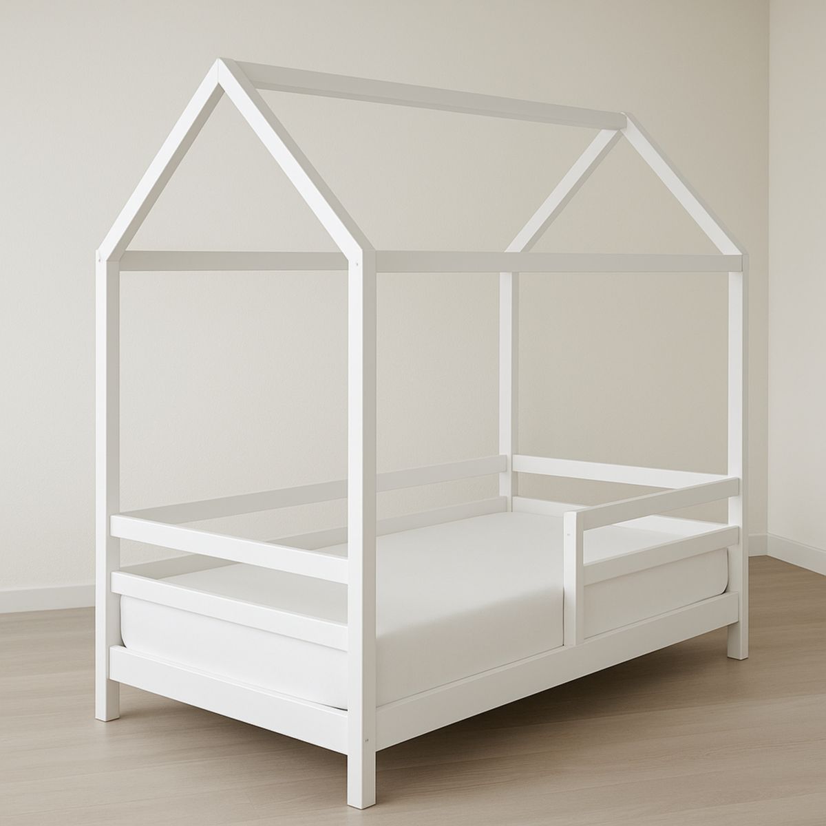 Barneseng husformet 90x200 cm furu hvit