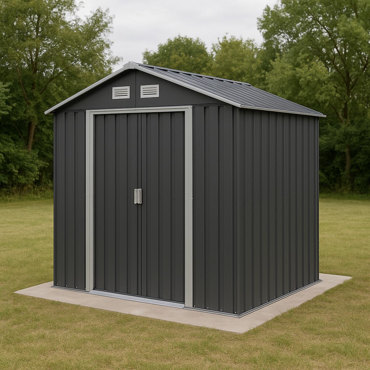 Metalloppbevaringsskur Hage Shed Grafittgrå 213x130x185cm