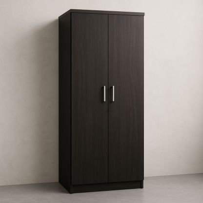 Klesskap 2-dørs rektangulær 180x80x50 cm sponplate mørk brun
