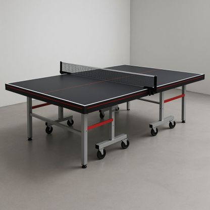 Bordtennisbord sammenleggbart 274x152.5x76 cm MDF metall svart/rød