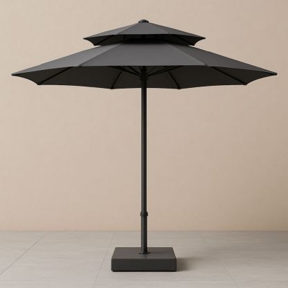 Hageparasoll med dobbel baldakin Antrasitt 300 cm