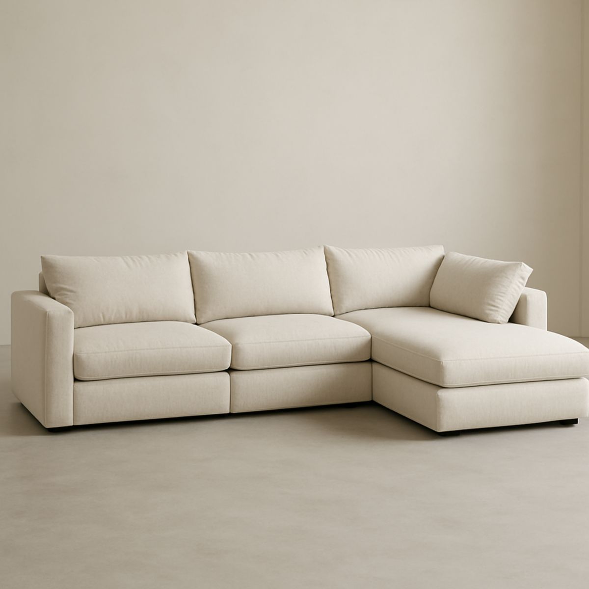 Modulær hjørnesofa i beige lin 280 cm