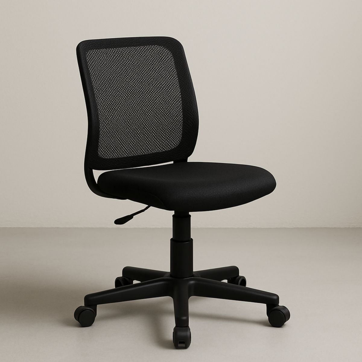 Kontorstol med mesh ryggstøtte Justerbar høyde Svart