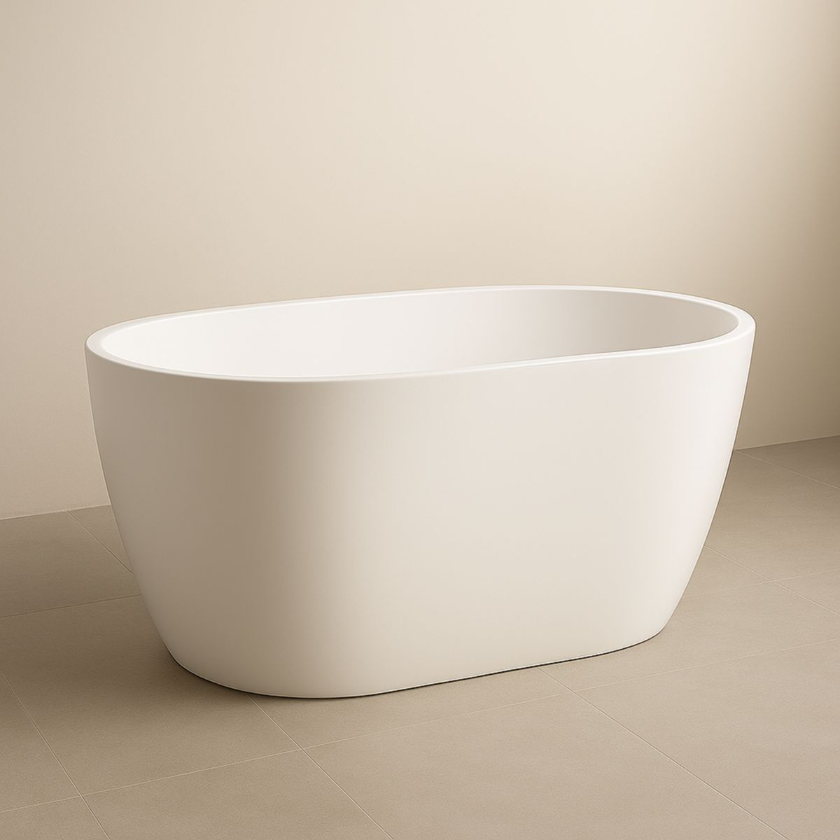 Frittstående badekar oval akryl 170 cm hvit