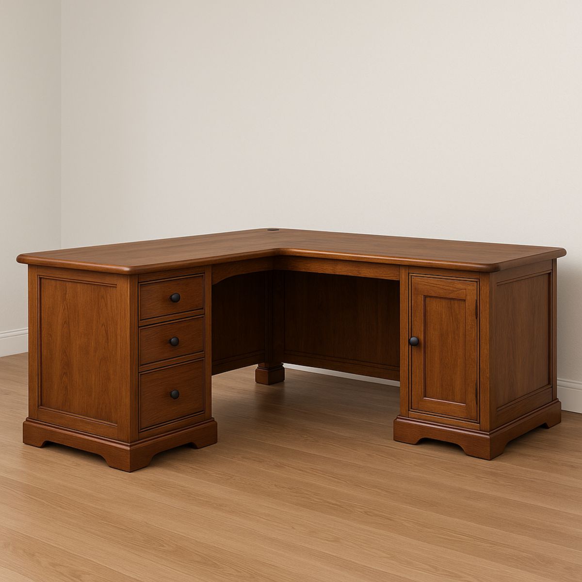 Hjørneskrivebord Tre L-formet 150x150x75cm