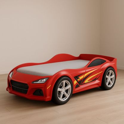 Barneseng Bilform Rød 200cm x 100cm x 50cm Plast