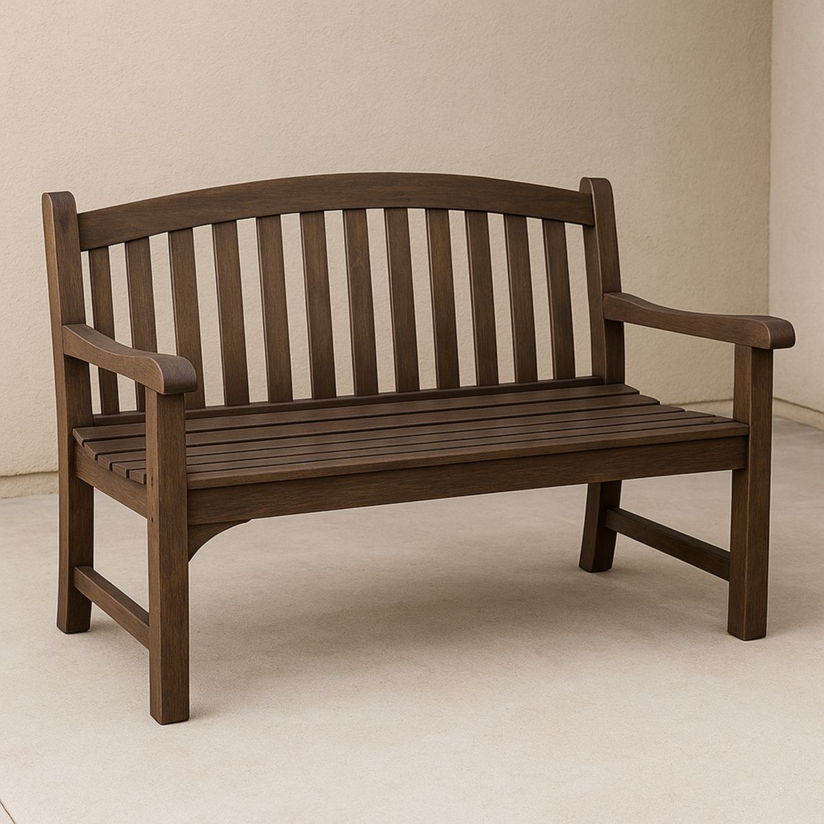 Hagebenk tre mørkebrunt 120x60x85cm