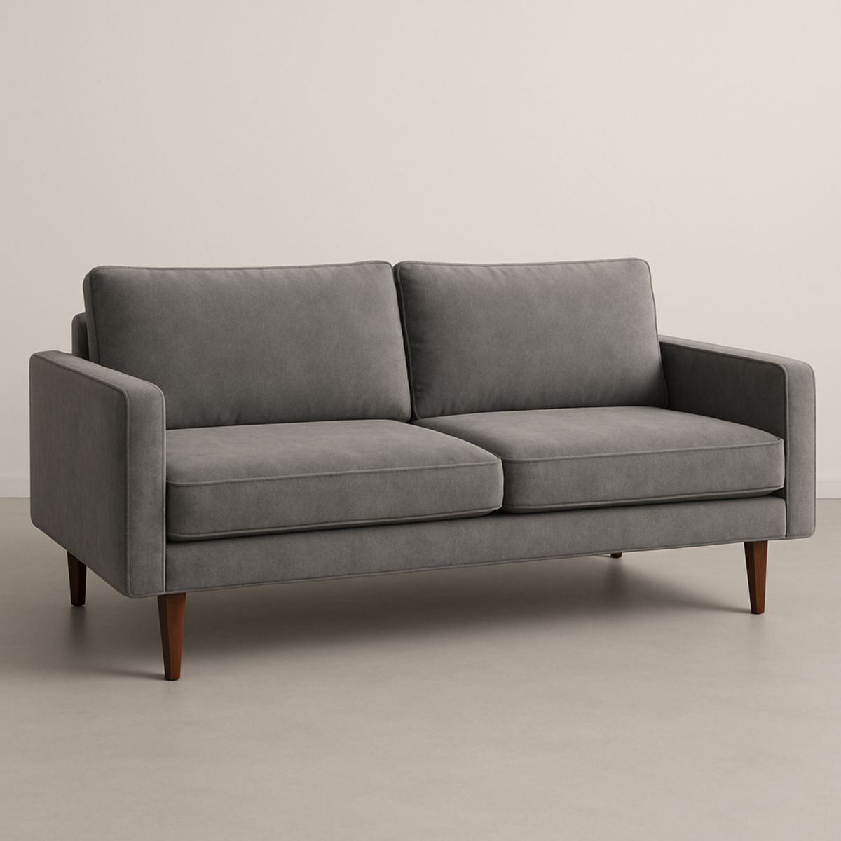 2-seter sofa rektangulær stoff grå 200x85x75 cm