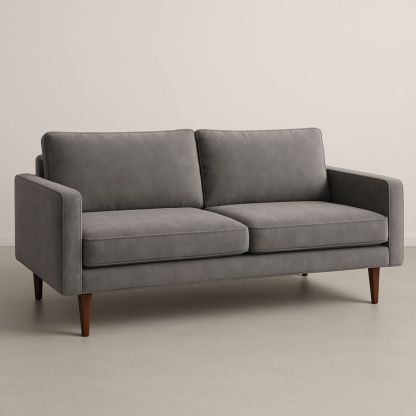 2-seter sofa rektangulær stoff grå 200x85x75 cm