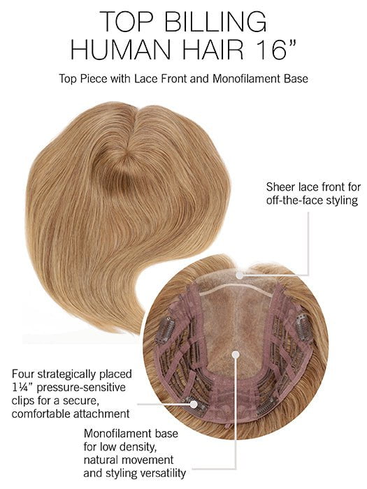 Top Billing 16" | Human Hair Lace Front Topper (Mono Top)-Lelony