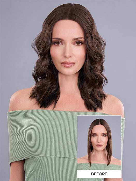 Top Trend Lace Wavy 14” | Synthetic Lace Front Hair Topper (Mono Top)-Lelony