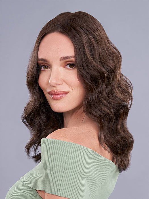 Top Trend Lace Wavy 14” | Synthetic Lace Front Hair Topper (Mono Top)-Lelony