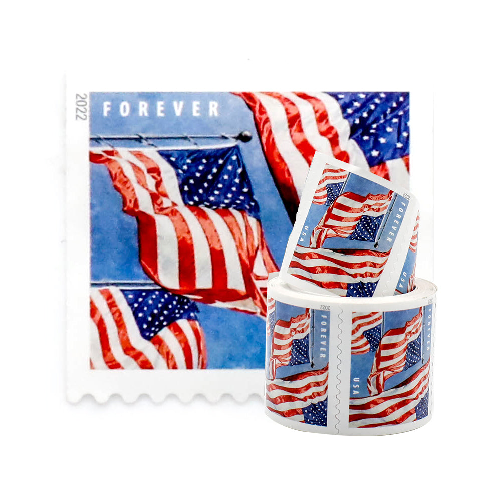 US Flag Forever Stamps Coil of 1 Roll=100 stamps 【Free Shipping】 Limited Stock!