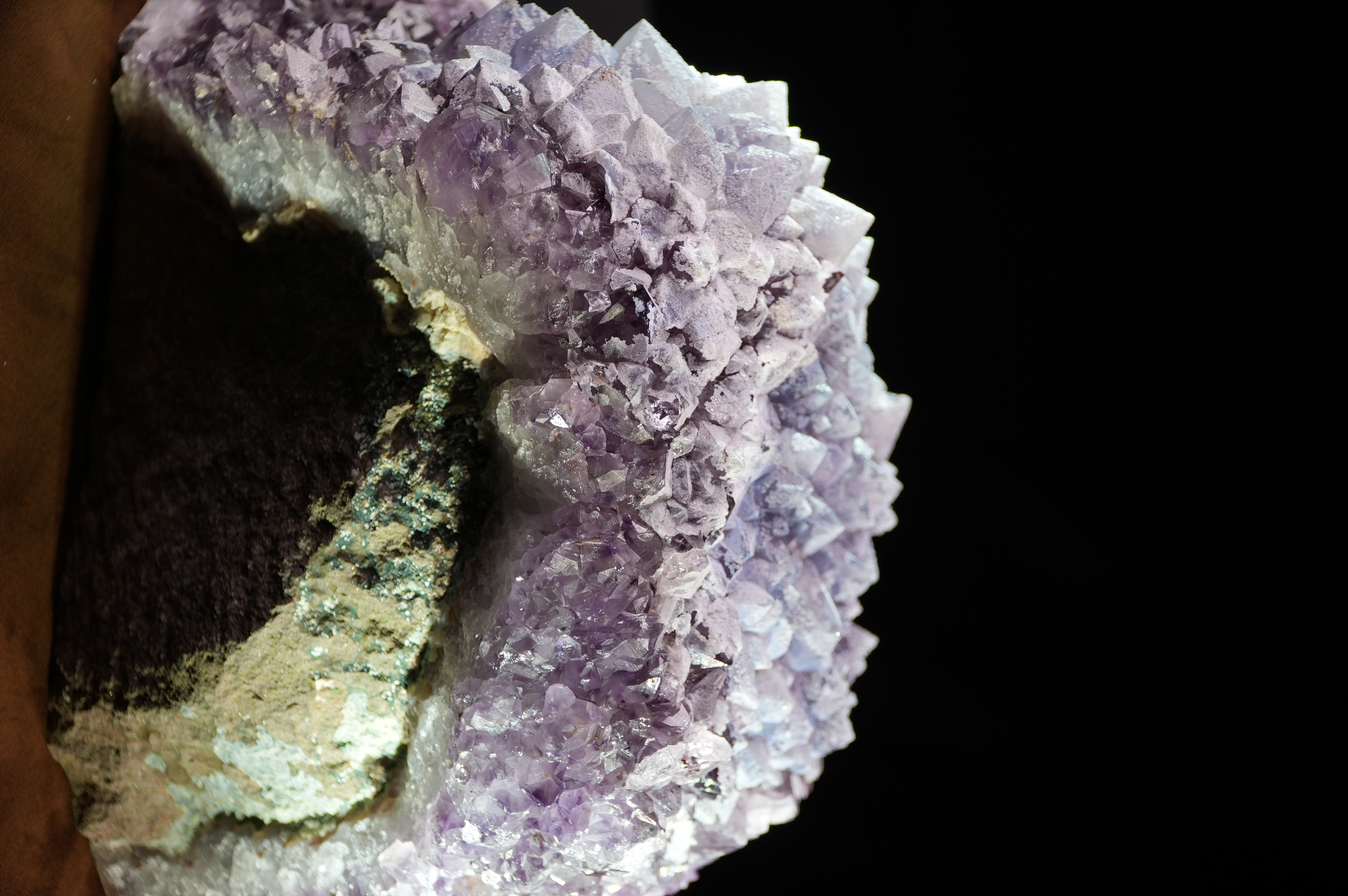 Volcanic ash covered amethyst