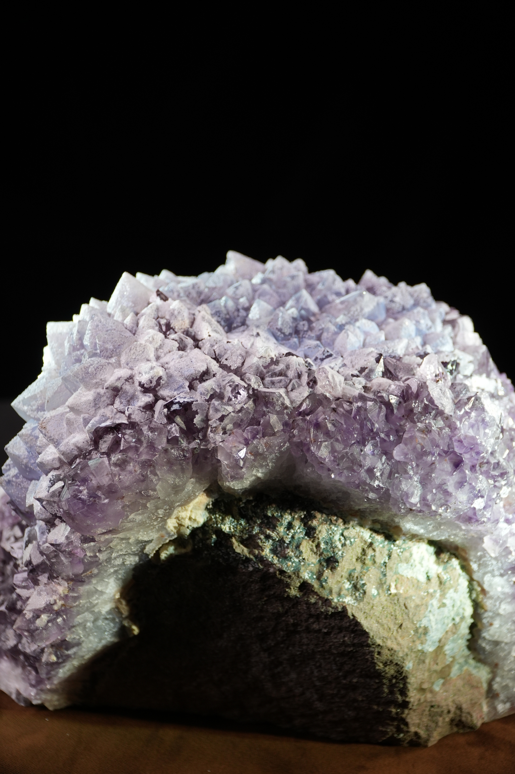 Volcanic ash covered amethyst