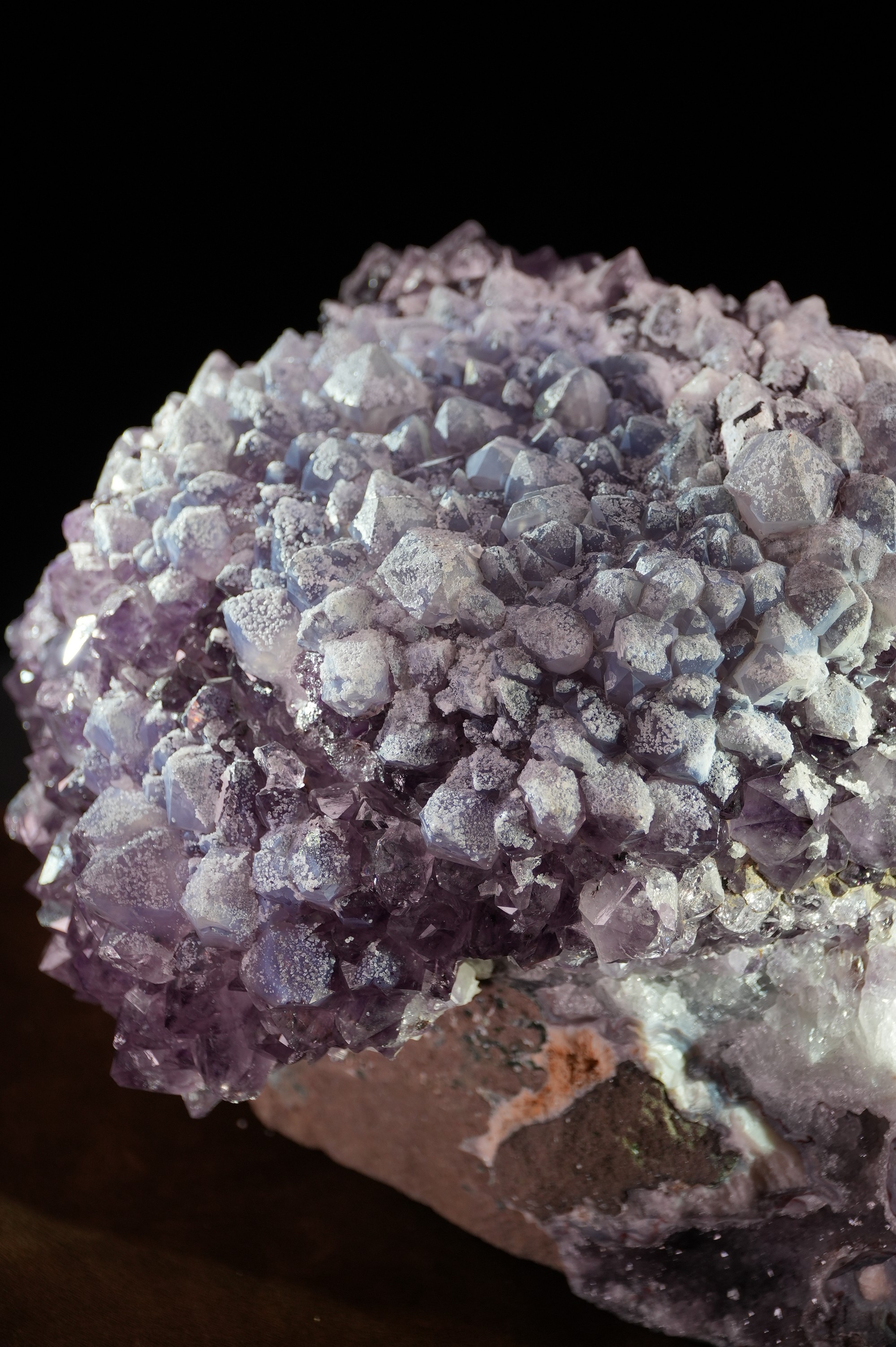 Volcanic ash covered amethyst