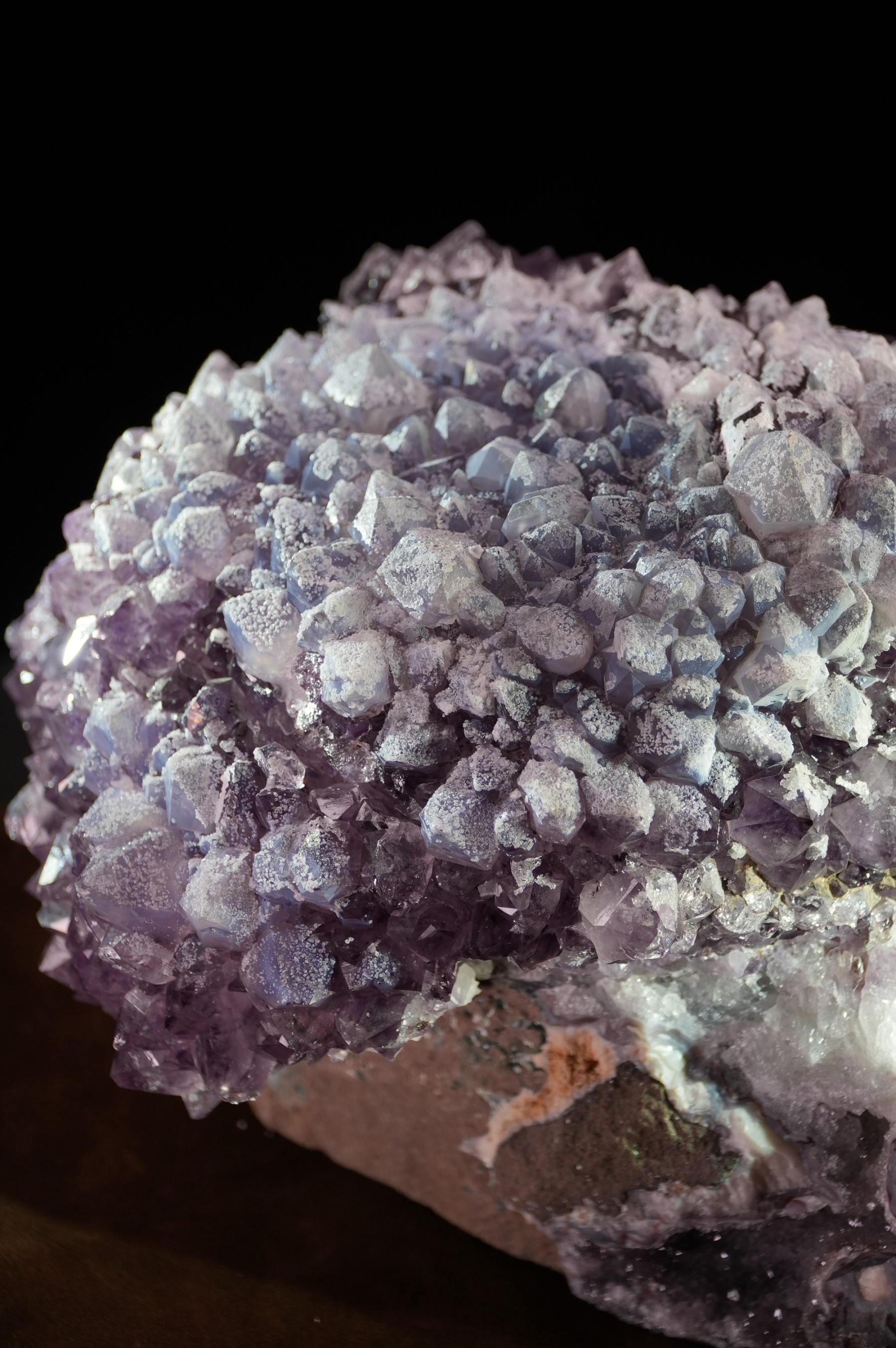 Volcanic ash covered amethyst