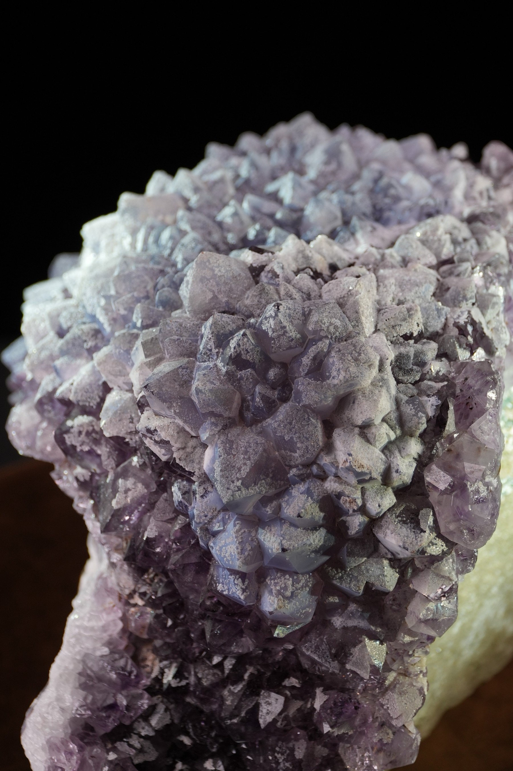 Volcanic ash covered amethyst