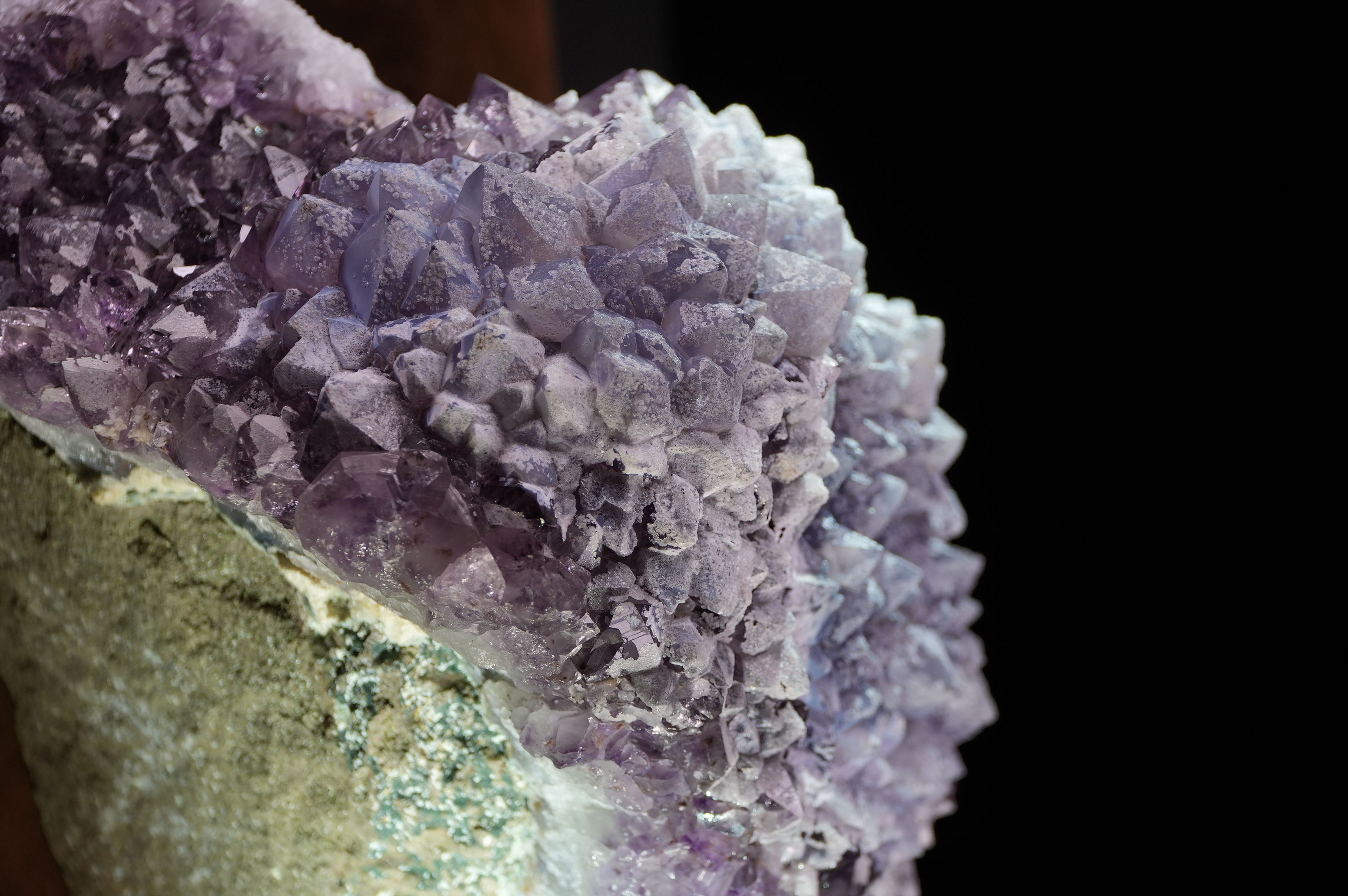 Volcanic ash covered amethyst