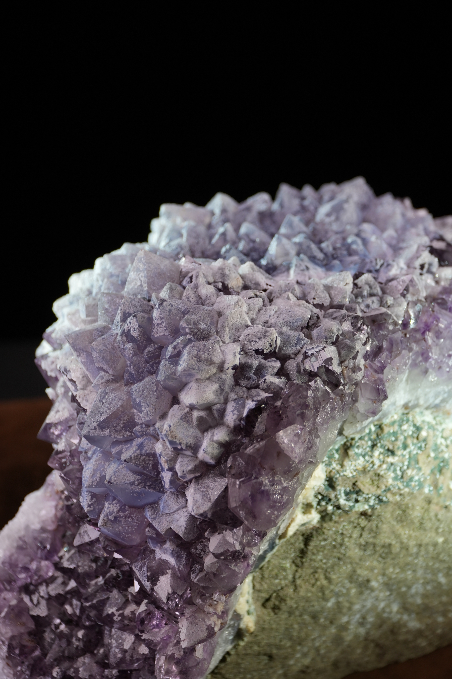 Volcanic ash covered amethyst