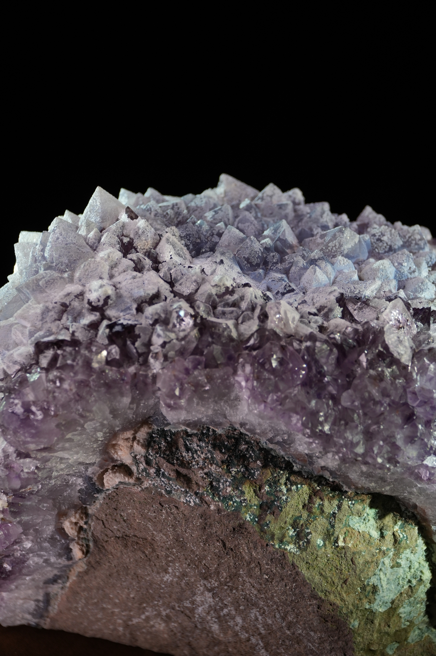 Volcanic ash covered amethyst