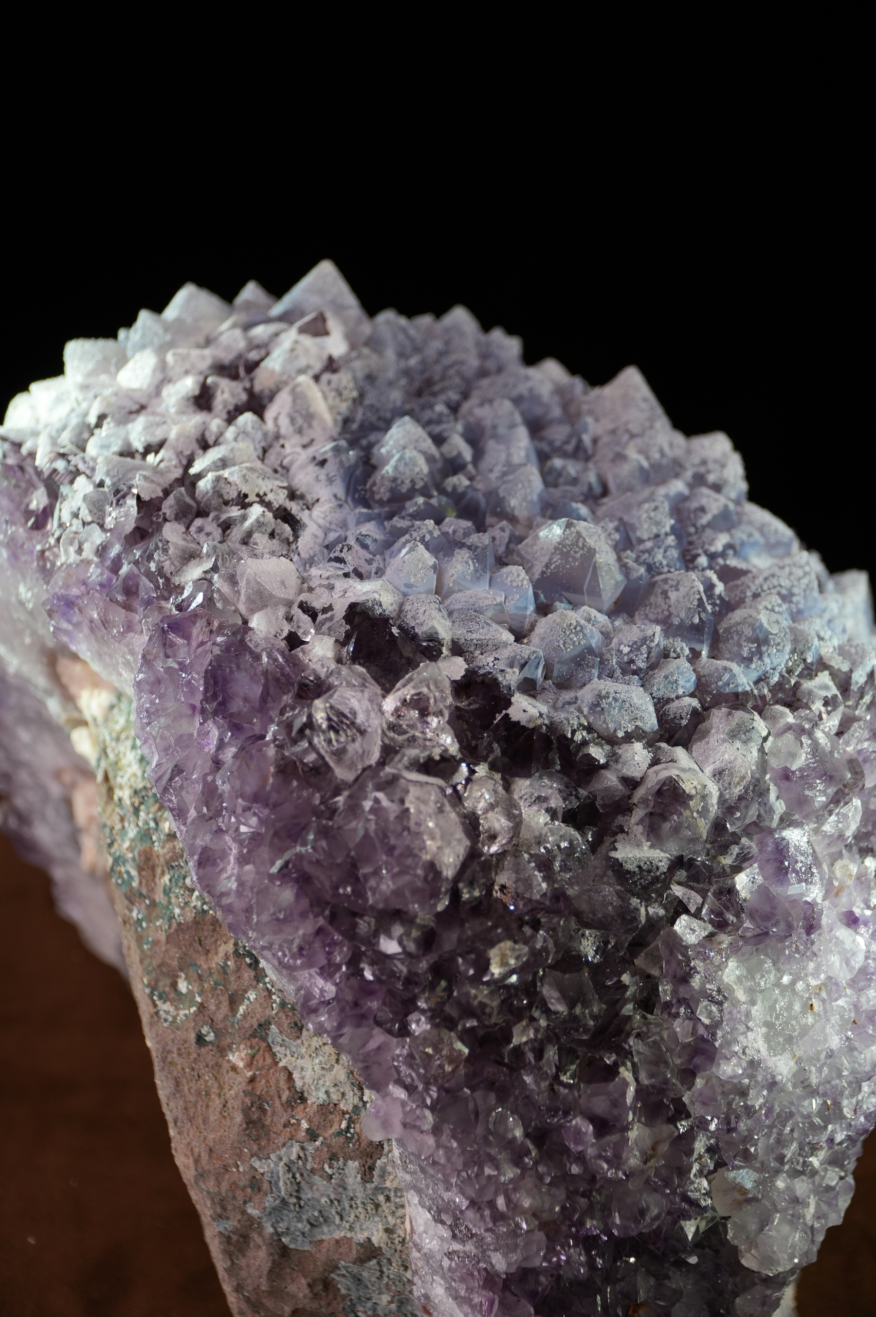 Volcanic ash covered amethyst