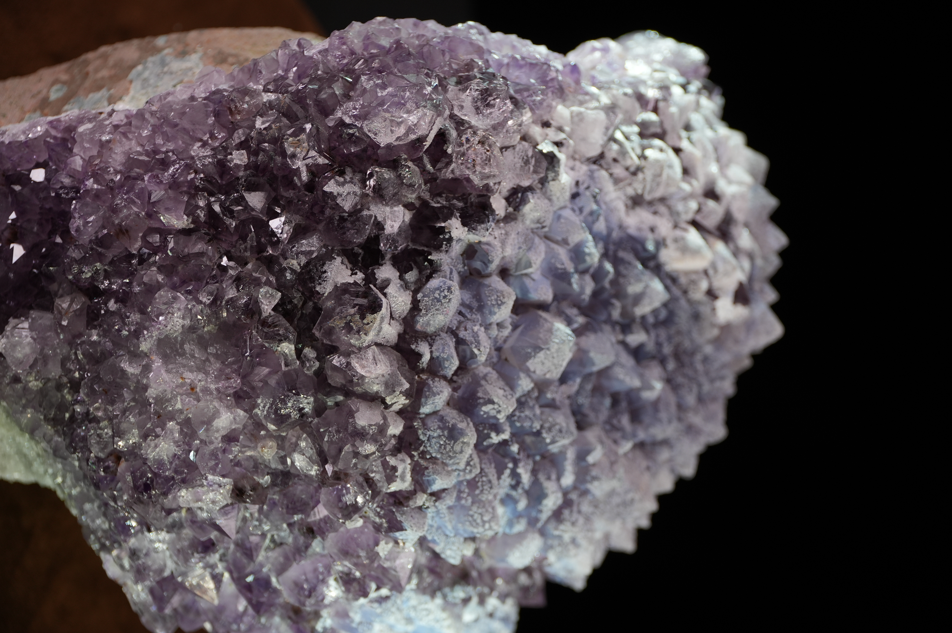 Volcanic ash covered amethyst