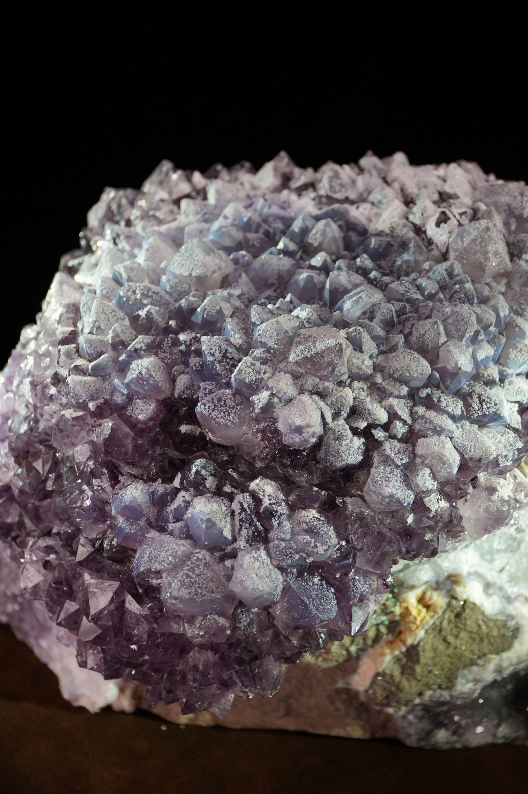 Volcanic ash covered amethyst