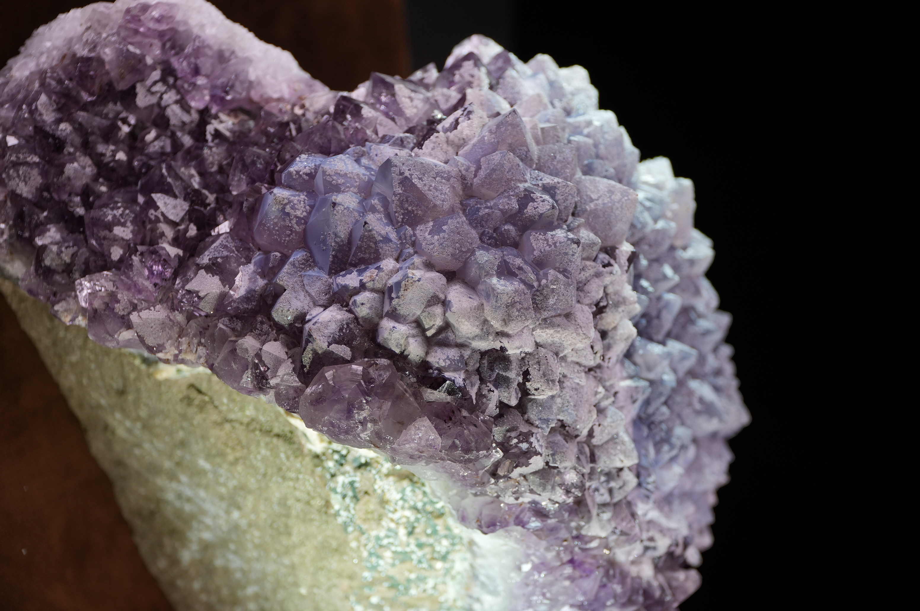 Volcanic ash covered amethyst
